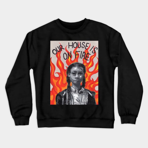 Greta Thunberg Crewneck Sweatshirt by cheyroseart